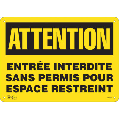 Enseigne «Entrée Interdite Sans Permis», 10" x 14", Plastique, Français