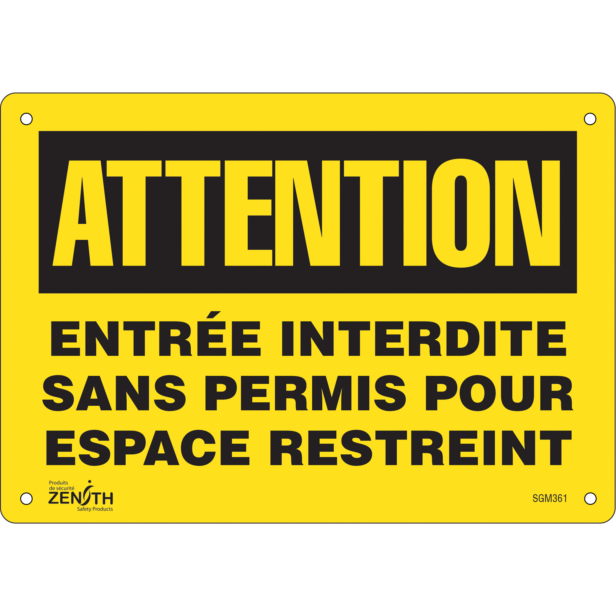 Enseigne «Entrée Interdite Sans Permis», 7" x 10", Aluminium, Français