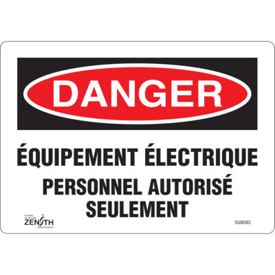 Enseigne «Équipement Électrique», 7" x 10", Vinyle, Français