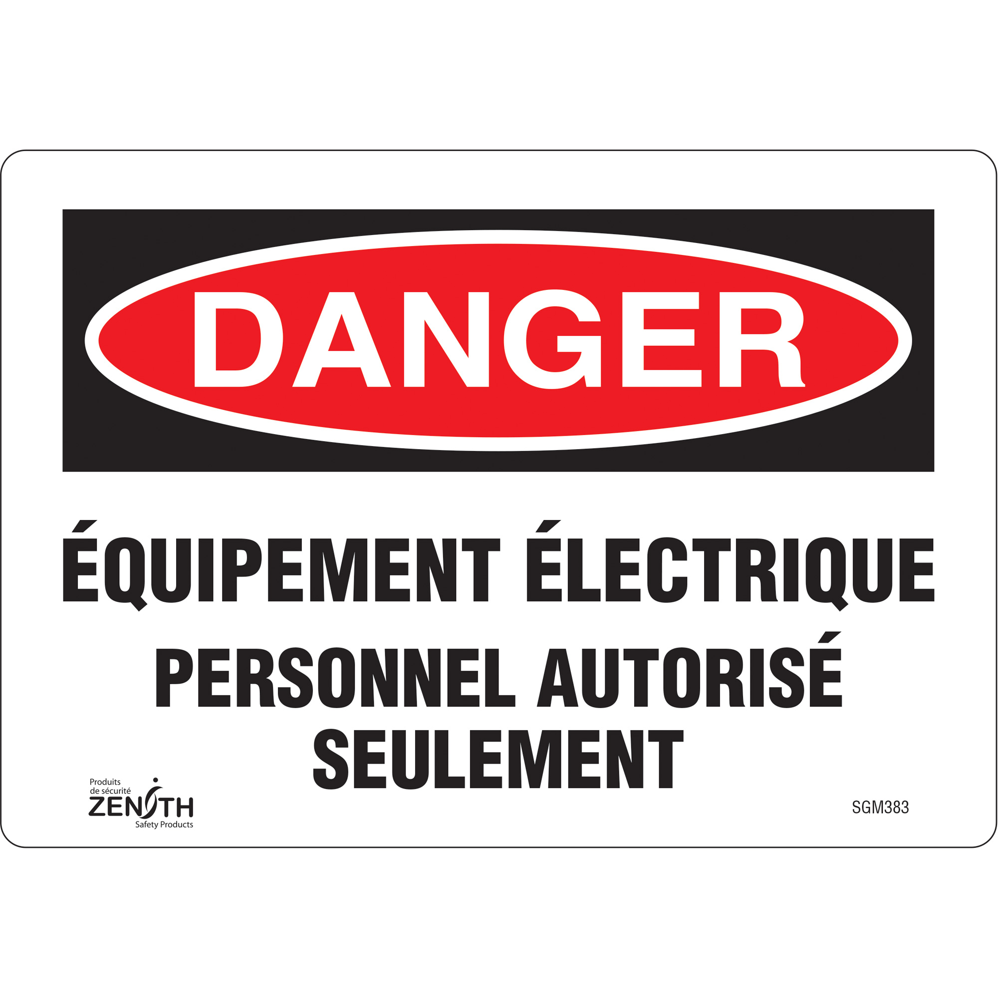 Enseigne «Équipement Électrique», 7" x 10", Vinyle, Français