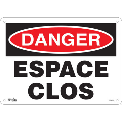 Enseigne «Espace Clos», 10" x 14", Plastique, Français