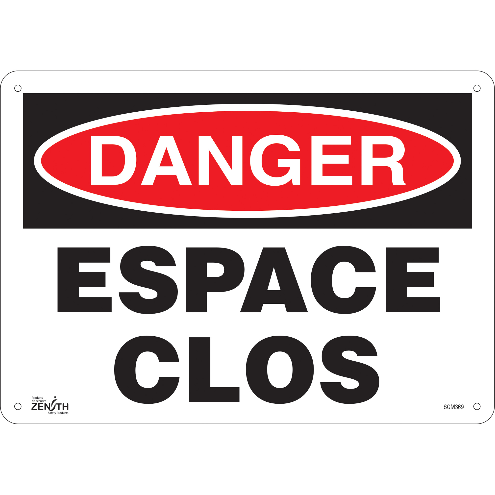 Enseigne «Espace Clos», 10" x 14", Plastique, Français