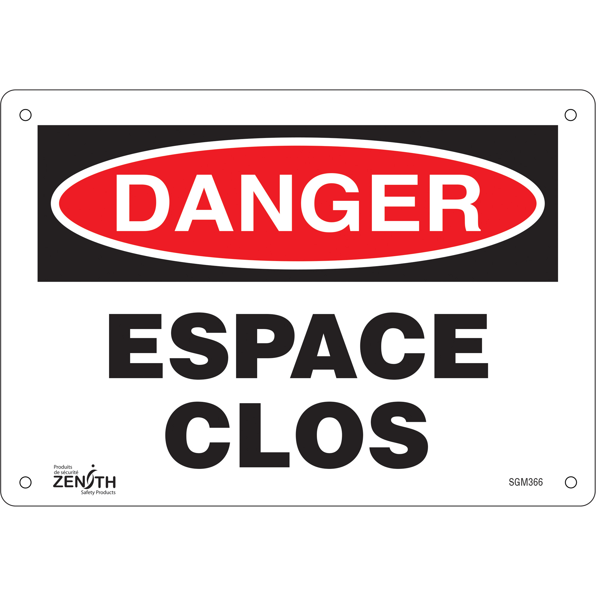 Enseigne «Espace Clos», 7" x 10", Plastique, Français