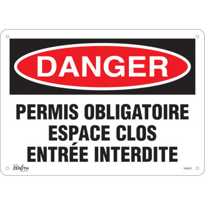 Enseigne «Espace Clos Entrée Interdite», 10" x 14", Plastique, Français