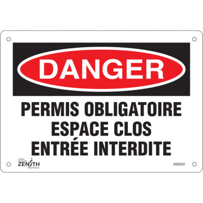Enseigne «Espace Clos Entrée Interdite», 7" x 10", Aluminium, Français