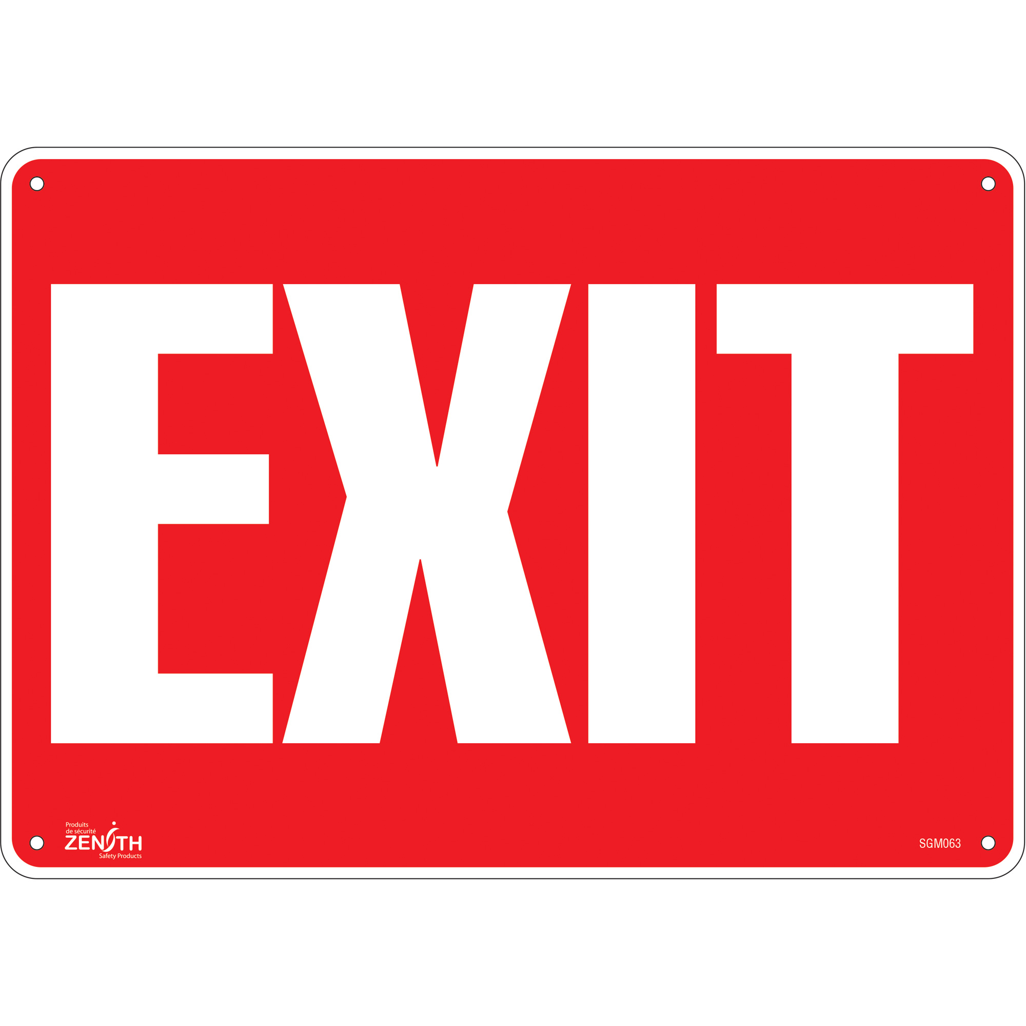 Enseigne «Exit», 10" x 14", Aluminium, Anglais