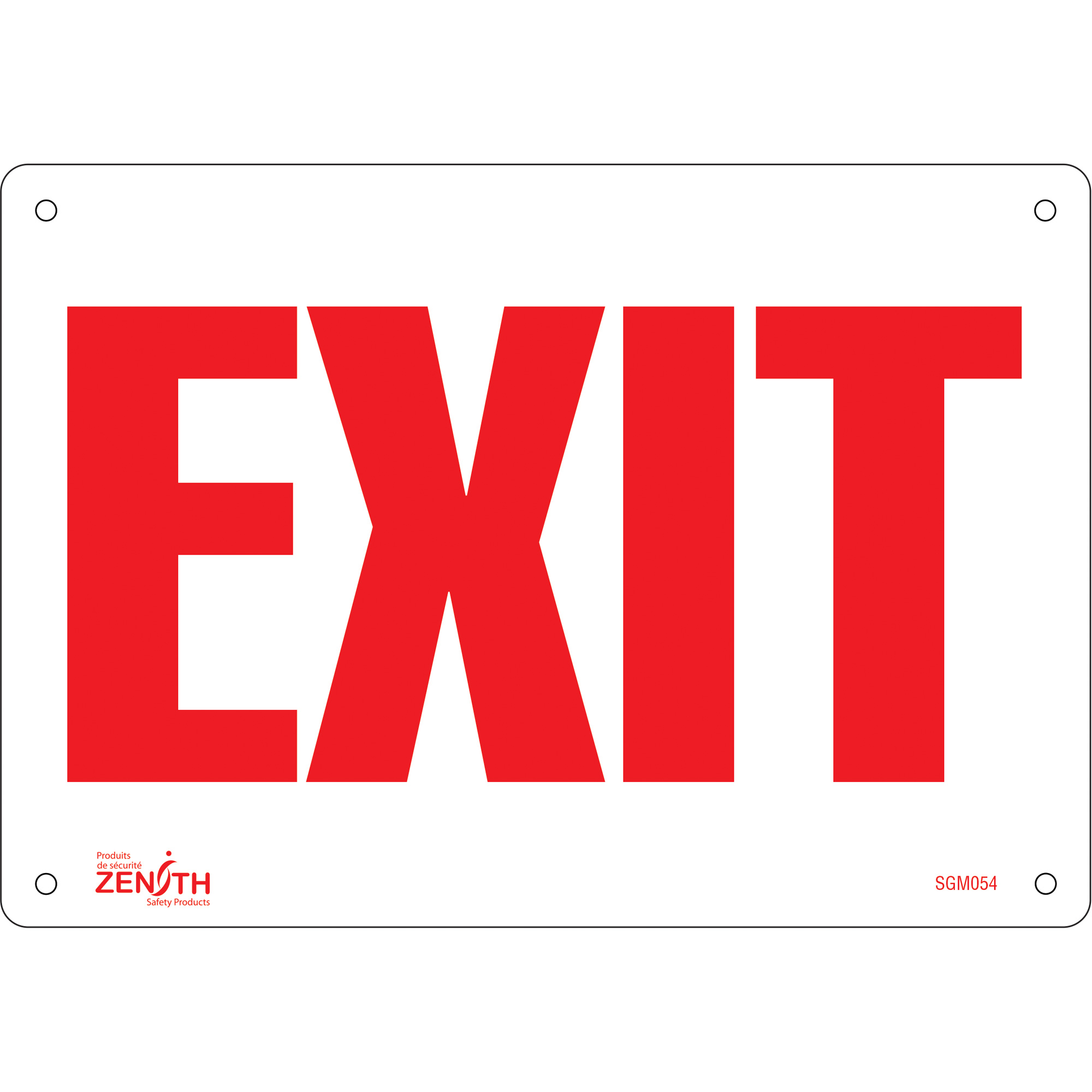 Enseigne «Exit», 7" x 10", Aluminium, Anglais