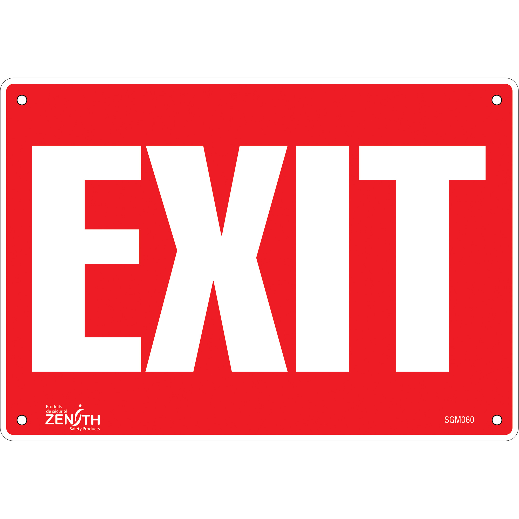 Enseigne «Exit», 7" x 10", Aluminium, Anglais