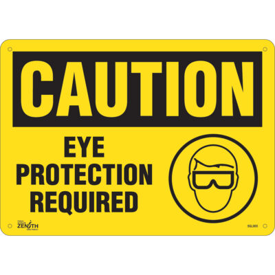 Enseigne «Eye Protection Required», 10" x 14", Aluminium, Anglais avec pictogramme