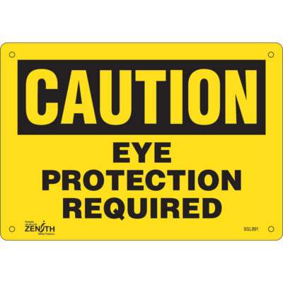 Enseigne «Eye Protection Required», 7" x 10", Aluminium, Anglais