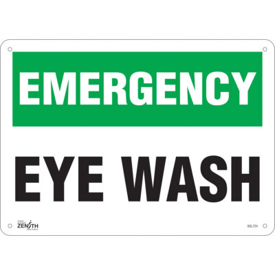 Enseigne «Eye Wash», 10" x 14", Aluminium, Anglais
