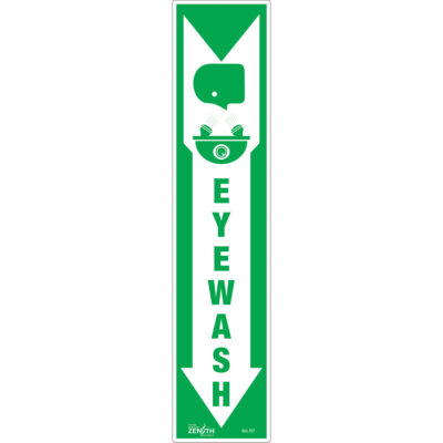 Enseigne «Eye Wash», 18" x 4", Vinyle, Anglais avec pictogramme