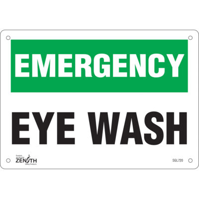 Enseigne «Eye Wash», 7" x 10", Plastique, Anglais
