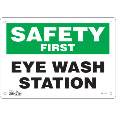 Enseigne «Eye Wash Station», 7" x 10", Aluminium, Anglais