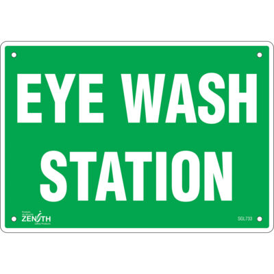 Enseigne «Eye Wash Station», 7" x 10", Aluminium, Anglais