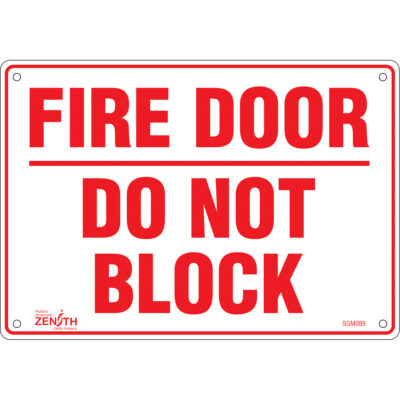 Enseigne «Fire Door», 7" x 10", Plastique, Anglais