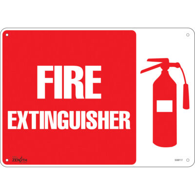 Enseigne «Fire Extinguisher», 10" x 14", Aluminium, Anglais avec pictogramme