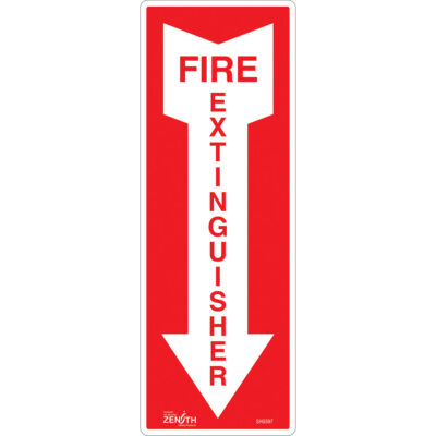 Enseigne «Fire Extinguisher», 5" x 14", Vinyle, Anglais avec pictogramme