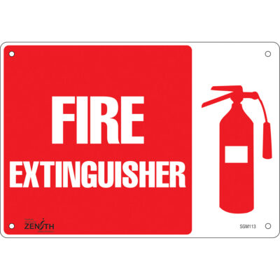 Enseigne «Fire Extinguisher», 7" x 10", Plastique, Anglais avec pictogramme