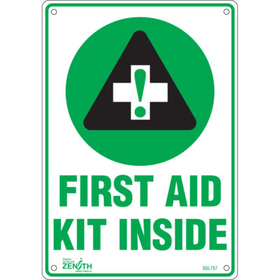 Enseigne «First Aid Kit», 10" x 7", Aluminium, Anglais avec pictogramme