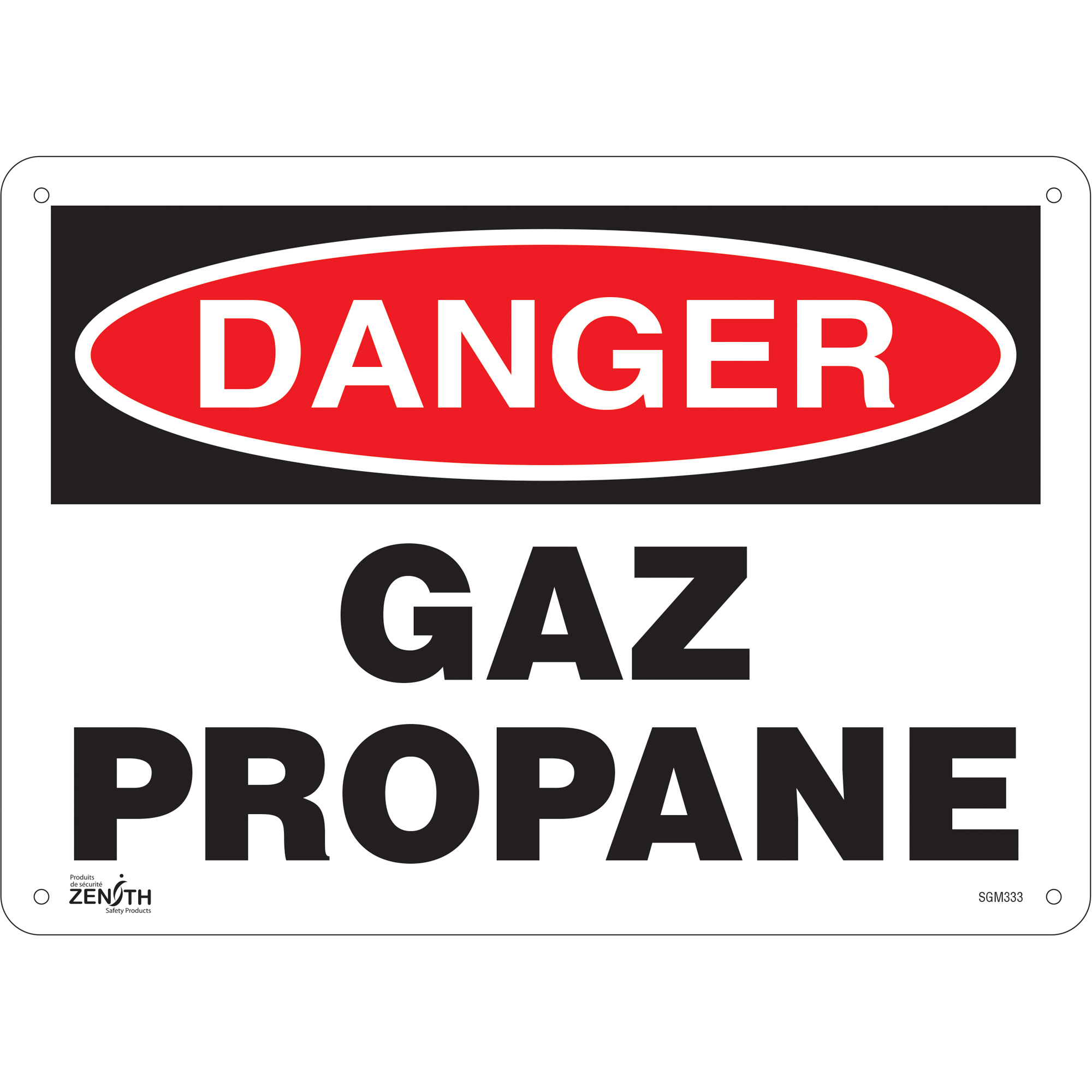 Enseigne «Gaz Propane», 10" x 14", Plastique, Français