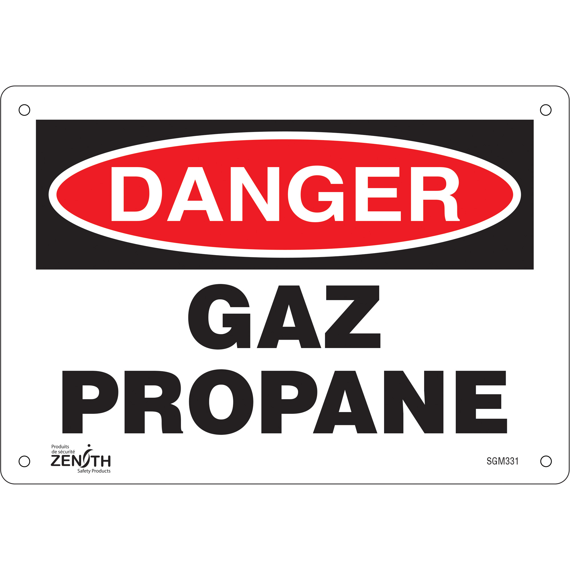 Enseigne «Gaz Propane», 7" x 10", Aluminium, Français