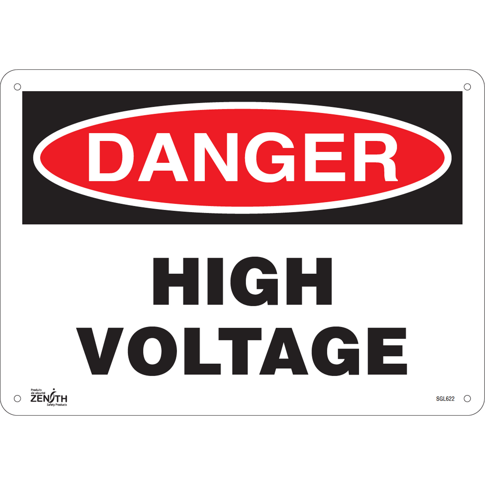 Enseigne «High Voltage», 10" x 14", Aluminium, Anglais