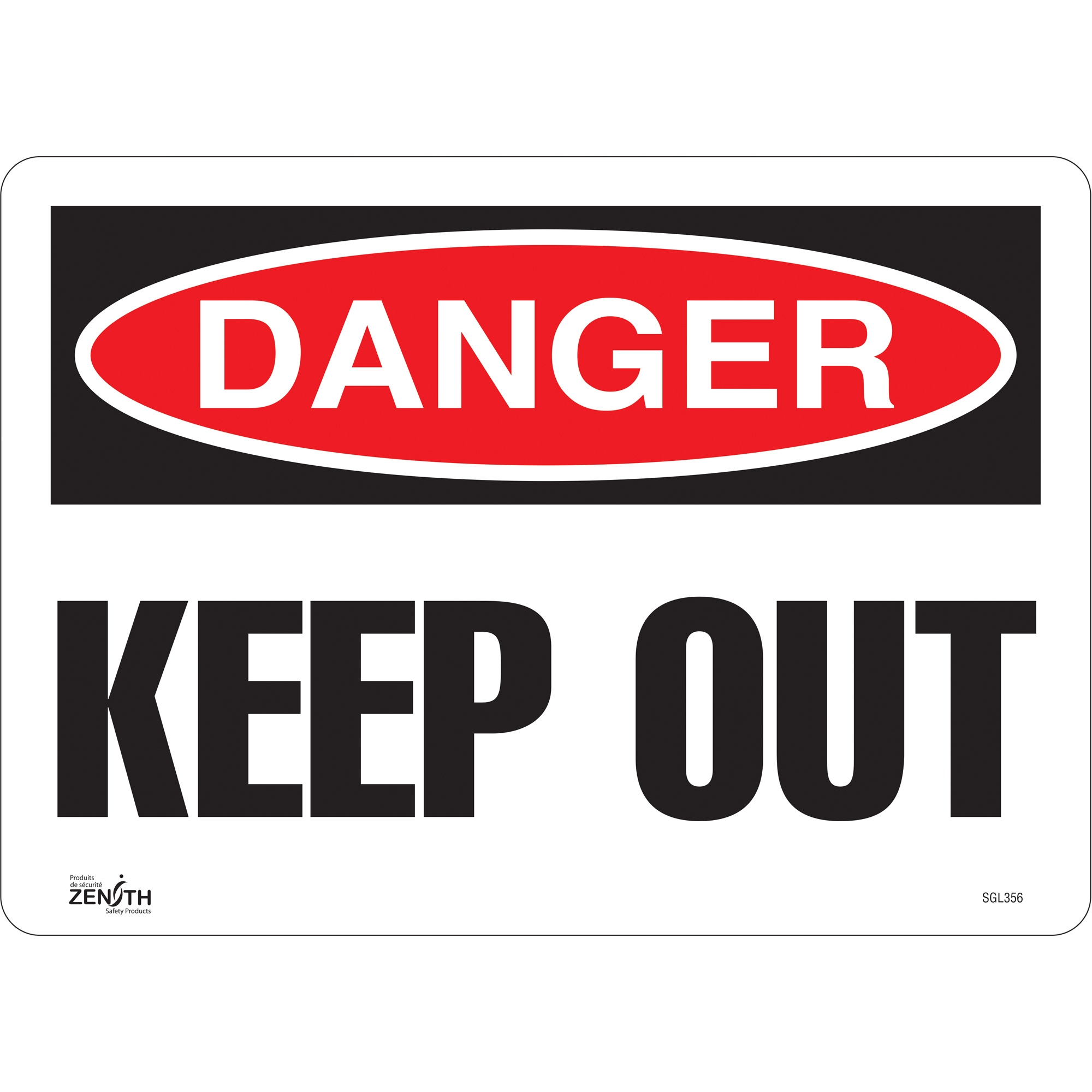 Enseigne «Keep Out», 10" x 14", Vinyle, Anglais