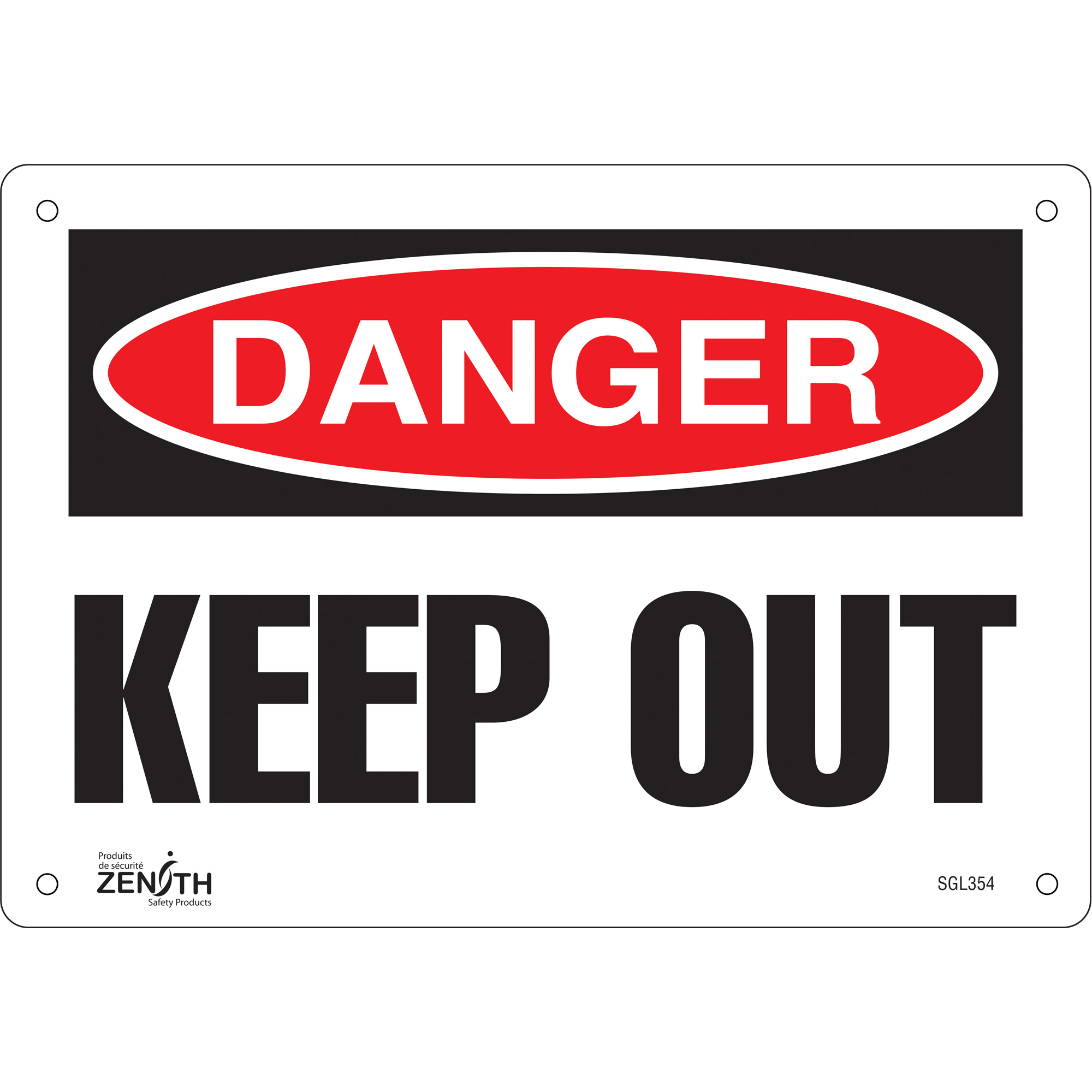 Enseigne «Keep Out», 7" x 10", Plastique, Anglais