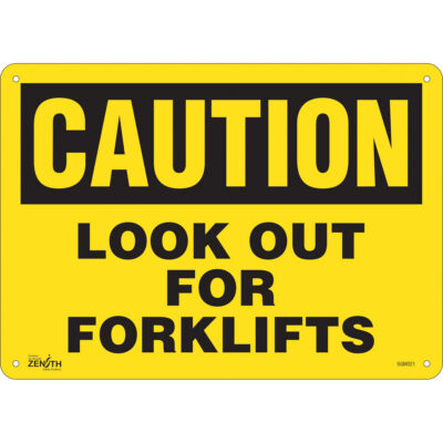 Enseigne «Look Out For Forklifts», 10" x 14", Aluminium, Anglais