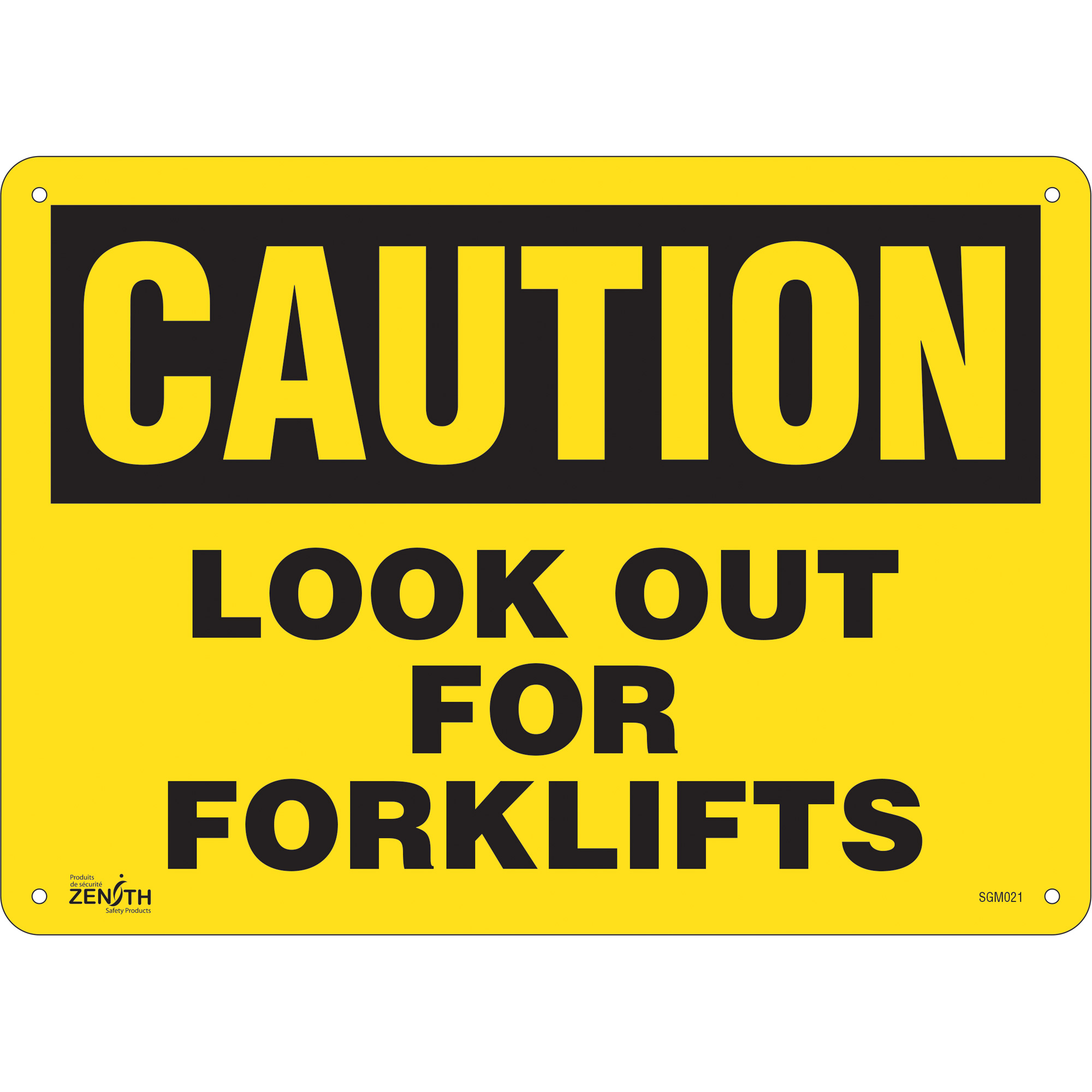 Enseigne «Look Out For Forklifts», 10" x 14", Aluminium, Anglais
