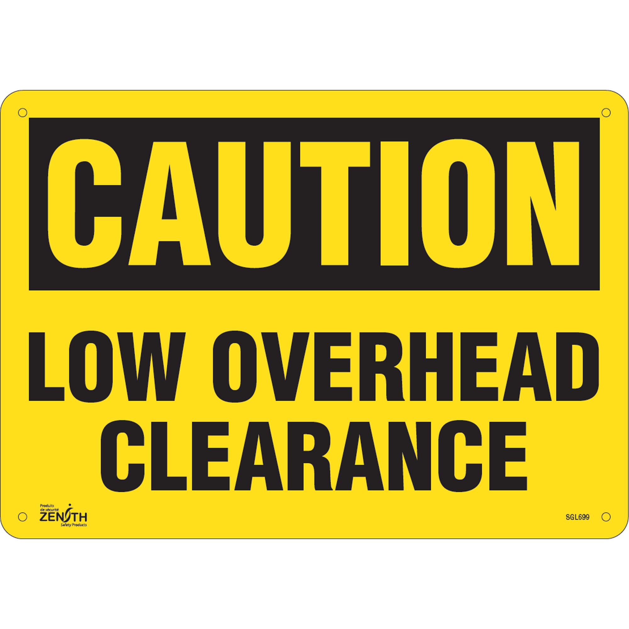 Enseigne «Low Overhead Clearance», 10" x 14", Plastique, Anglais