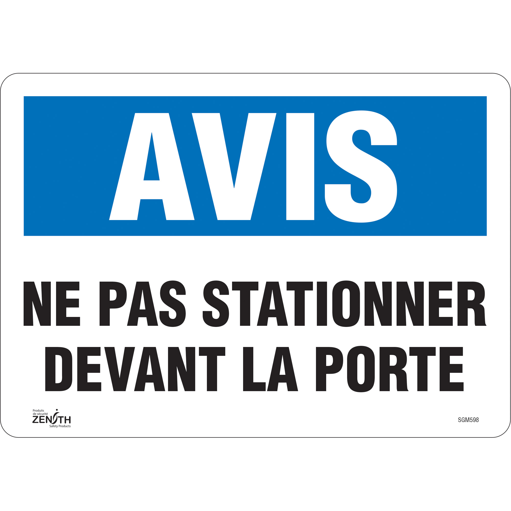 Enseigne «Ne Pas Stationner», 10" x 14", Vinyle, Français