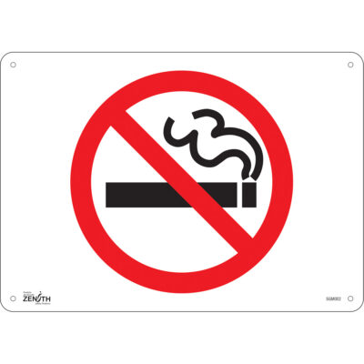 Enseigne «No Smoking», 10" x 14", Plastique, Pictogramme