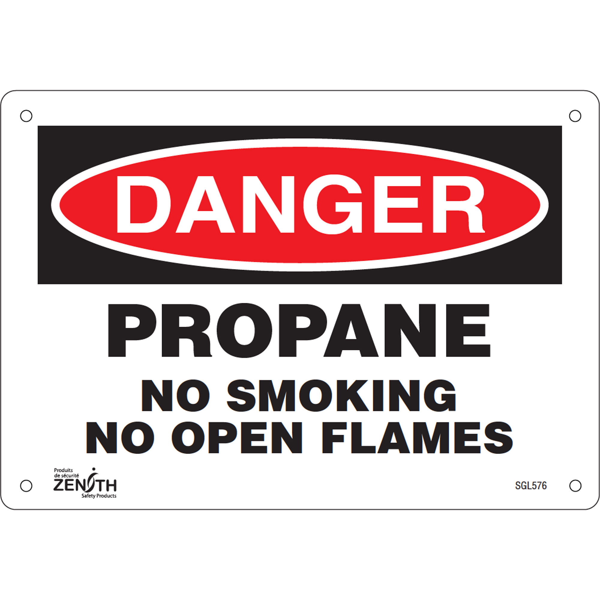 Enseigne «No Smoking», 7" x 10", Plastique, Anglais