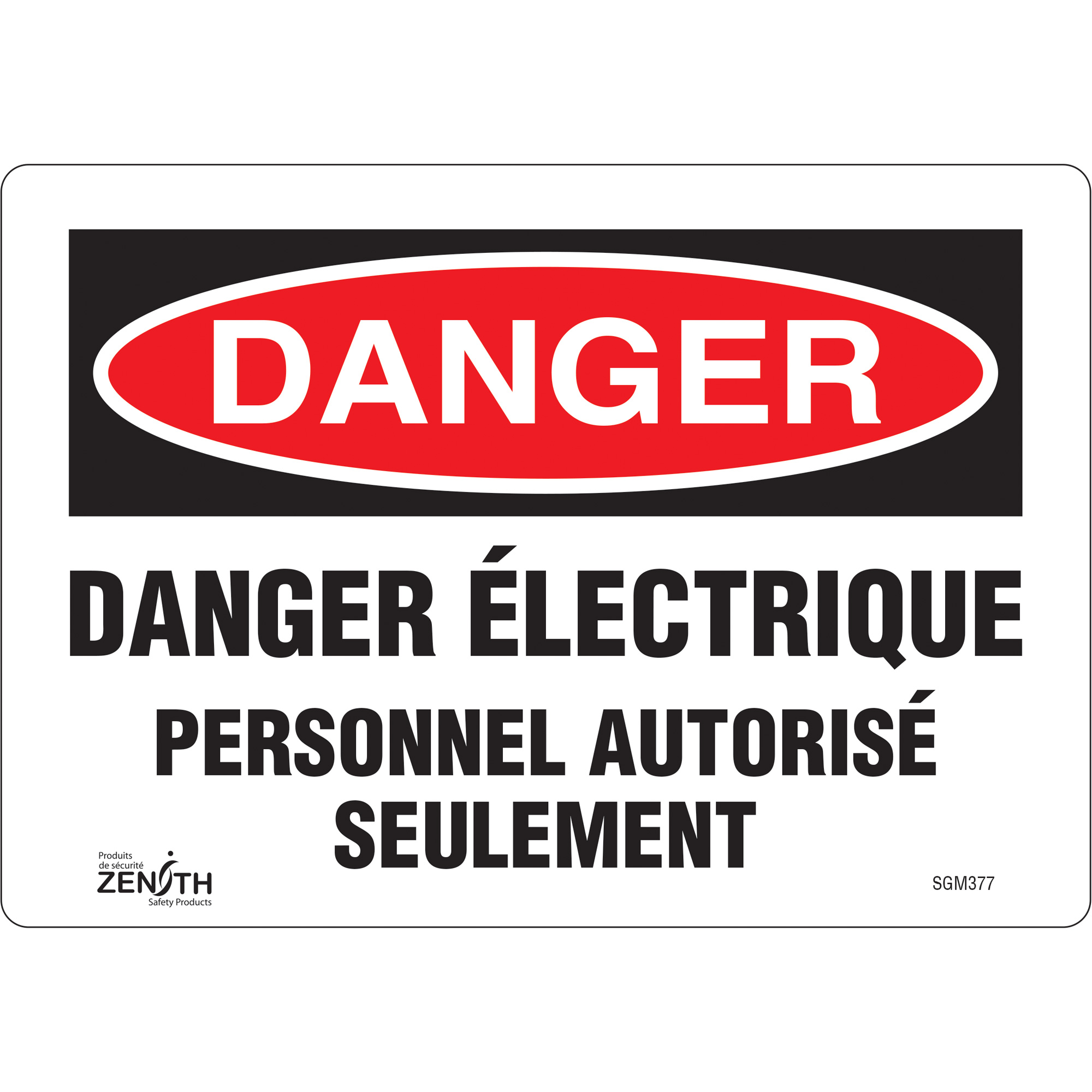 Enseigne «Personnel Autorisé Seulement», 7" x 10", Vinyle, Français
