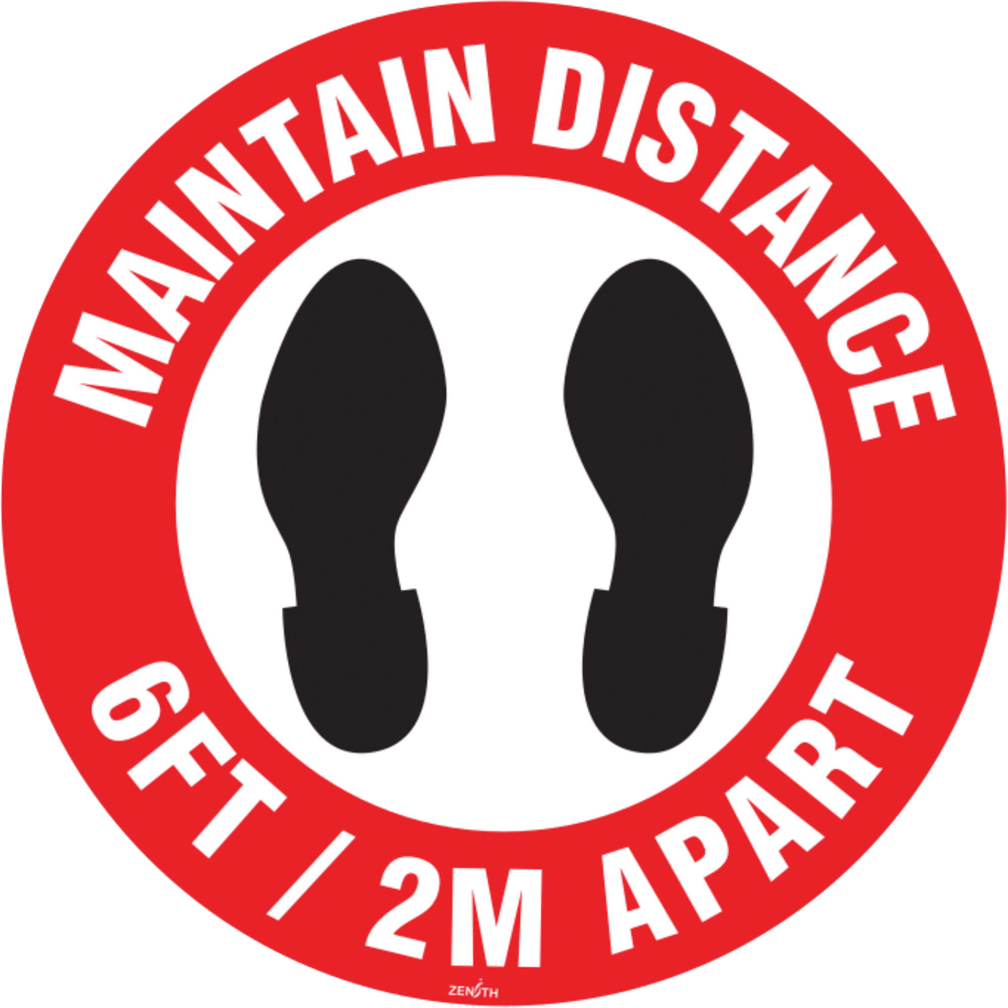 Enseigne pour plancher « Maintain Distance », Adhésif, Anglais avec pictogramme