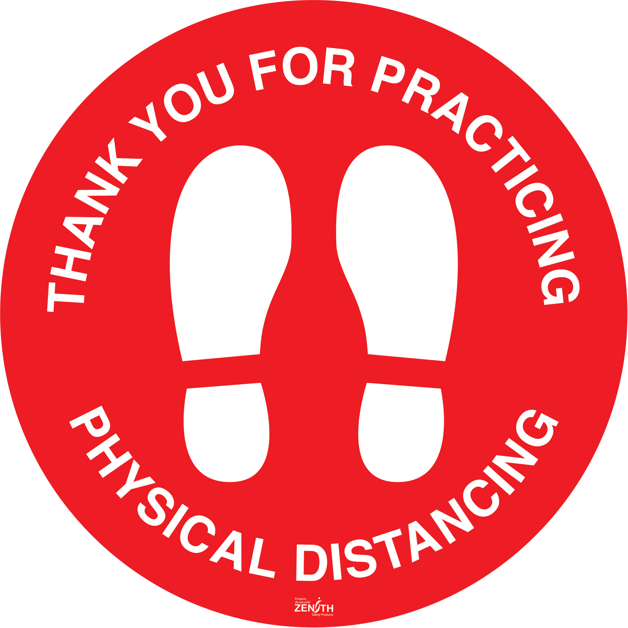 Enseigne pour plancher « Physical Distancing », Adhésif, Anglais avec pictogramme