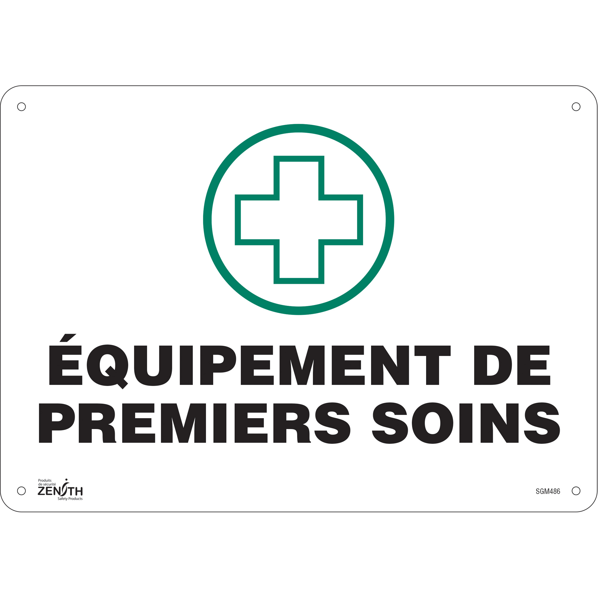Enseigne «Premiers Soins», 10" x 14", Aluminium, Français avec pictogramme