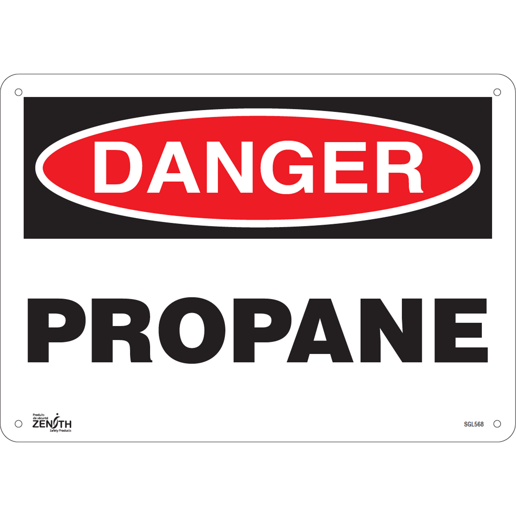Enseigne «Propane», 10" x 14", Aluminium, Anglais