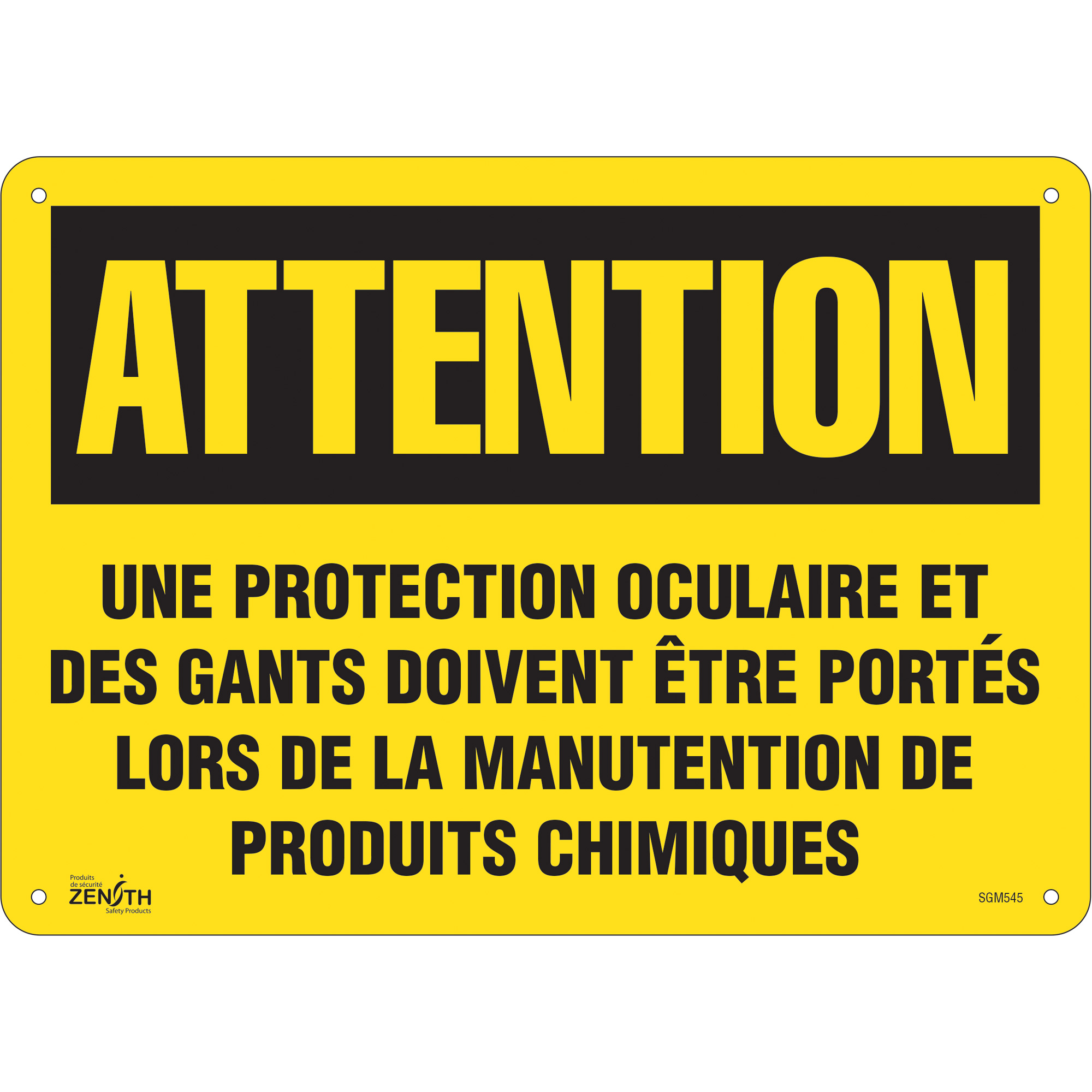 Enseigne «Protection Oculaire», 10" x 14", Plastique, Français