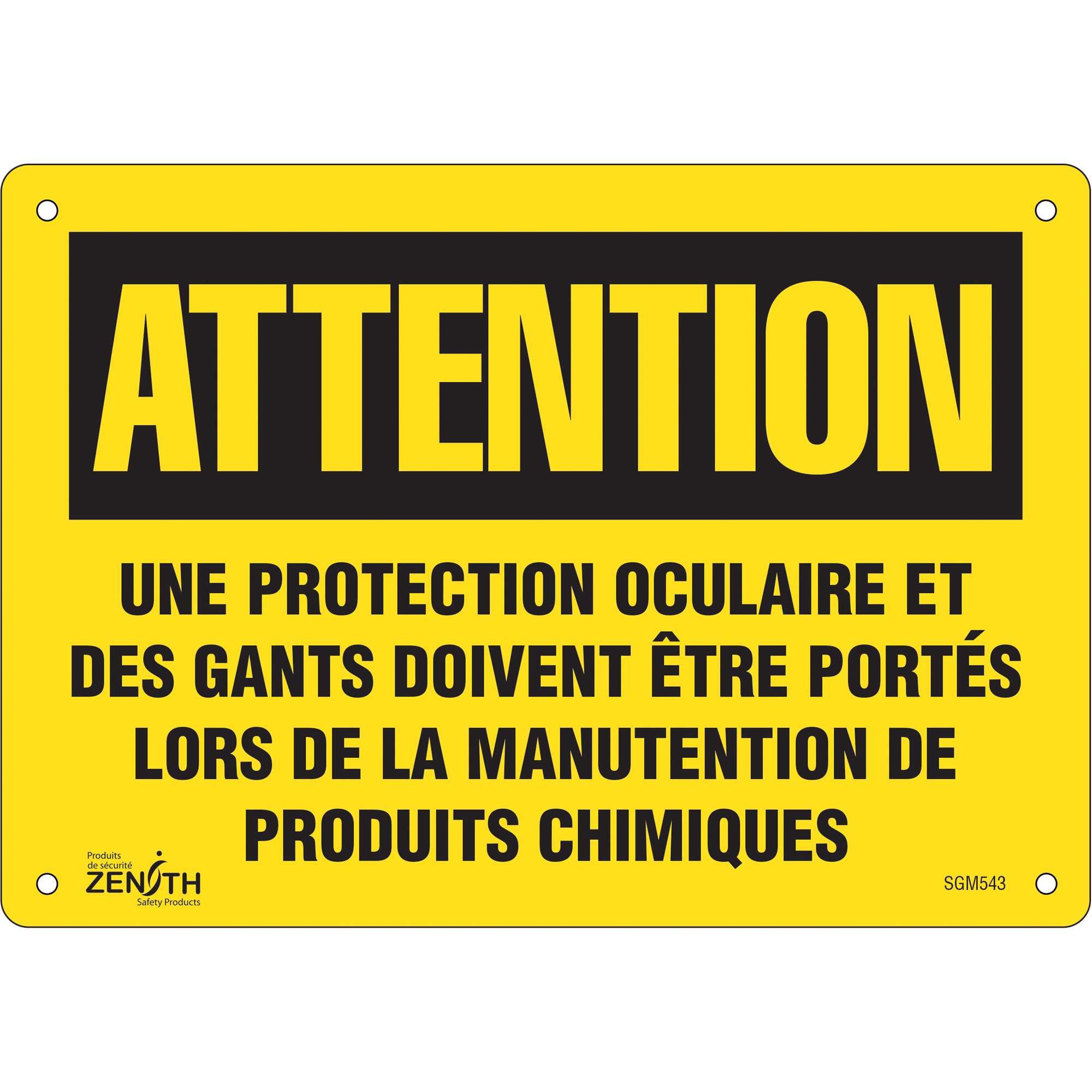 Enseigne «Protection Oculaire», 7" x 10", Aluminium, Français