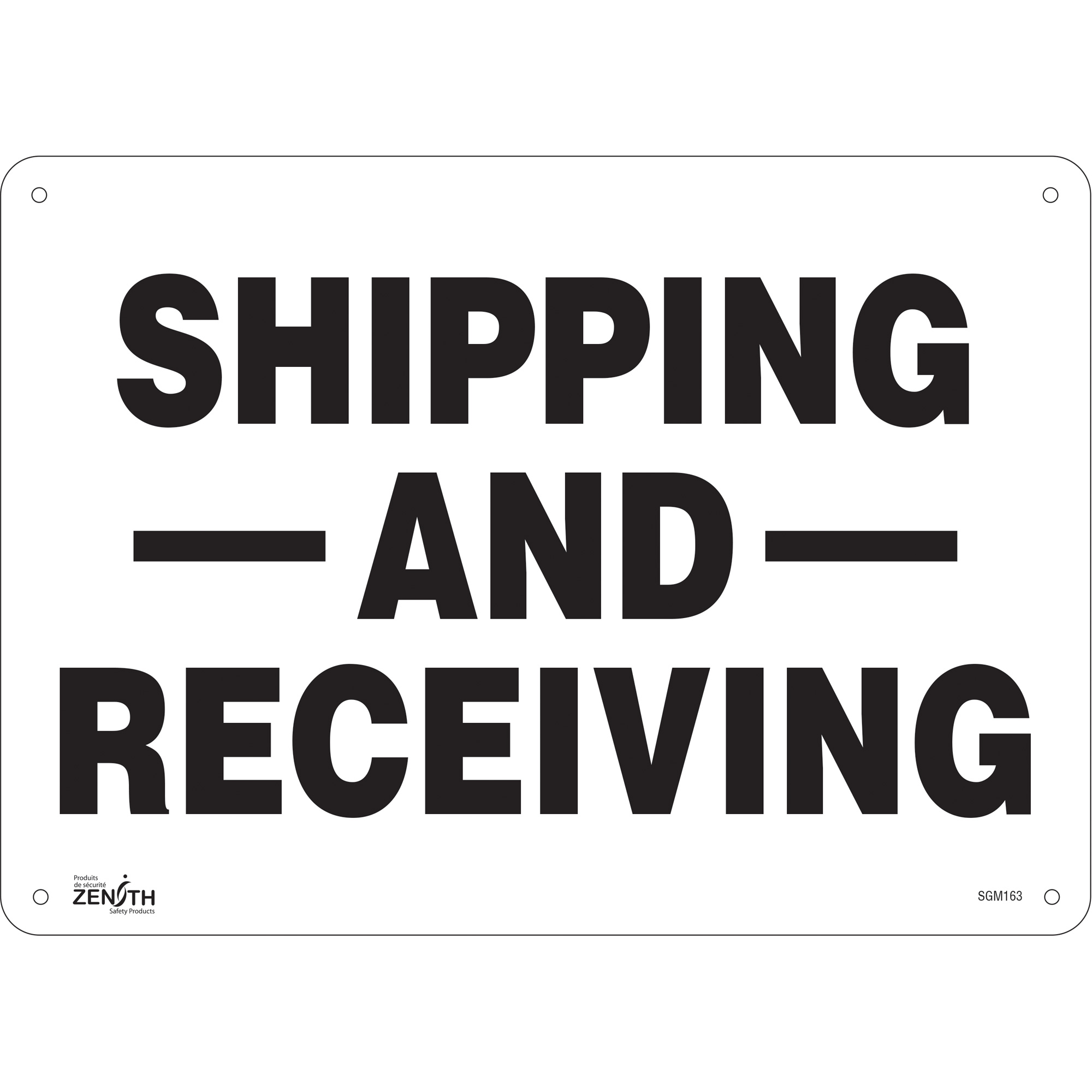 Enseigne «Shipping And Receiving», 10" x 14", Plastique, Anglais