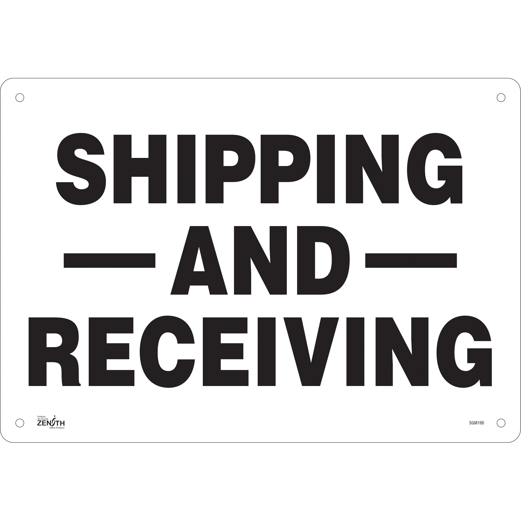 Enseigne «Shipping And Receiving», 14" x 20", Aluminium, Anglais