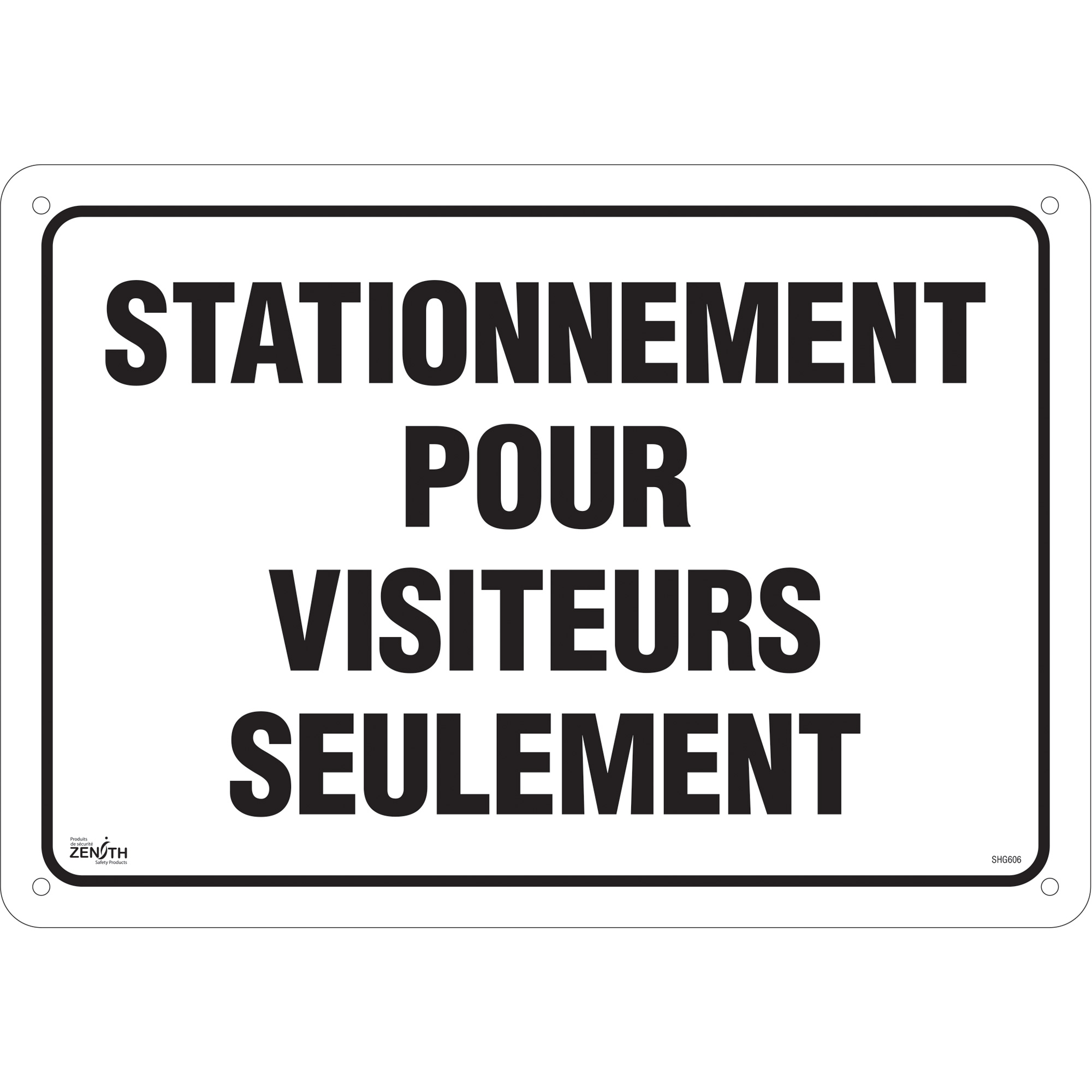 Enseigne « Stationnement pour visiteurs », 14" x 20", Aluminium, Français