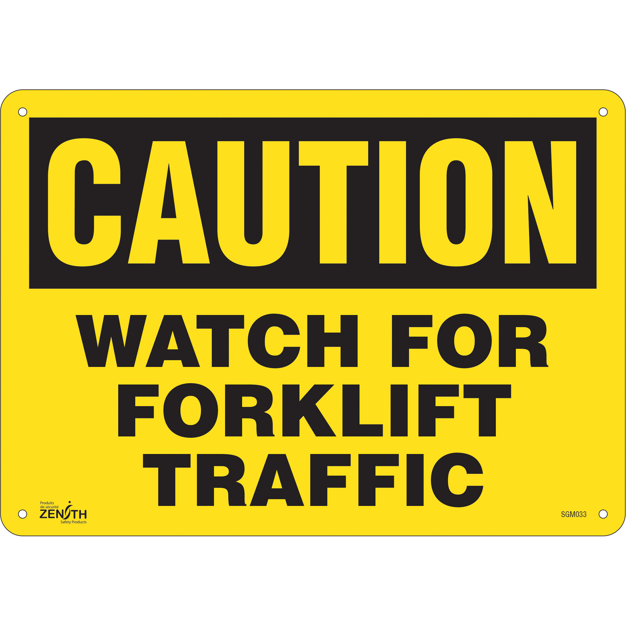 Enseigne «Watch For Forklift», 10" x 14", Aluminium, Anglais
