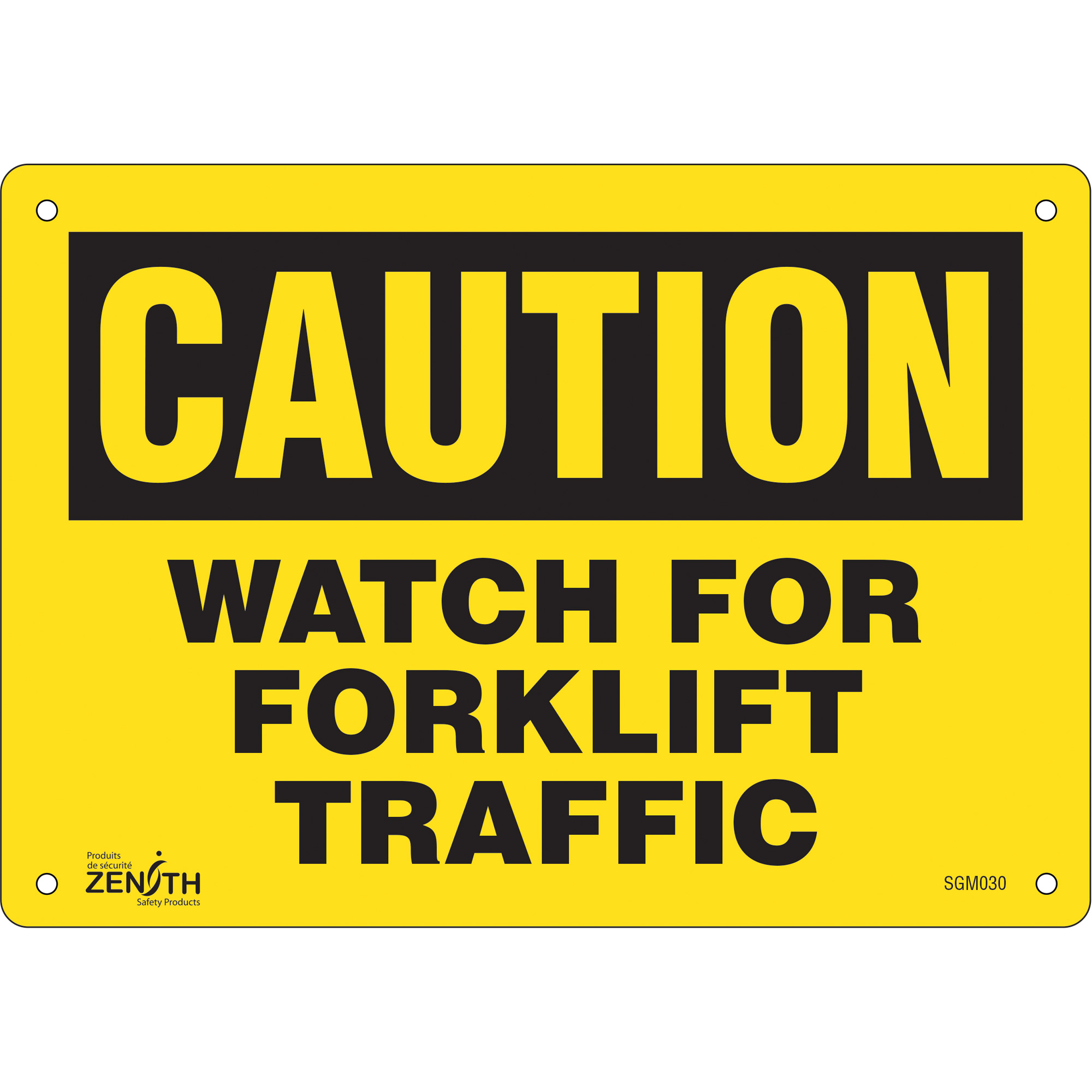 Enseigne «Watch For Forklift», 7" x 10", Aluminium, Anglais