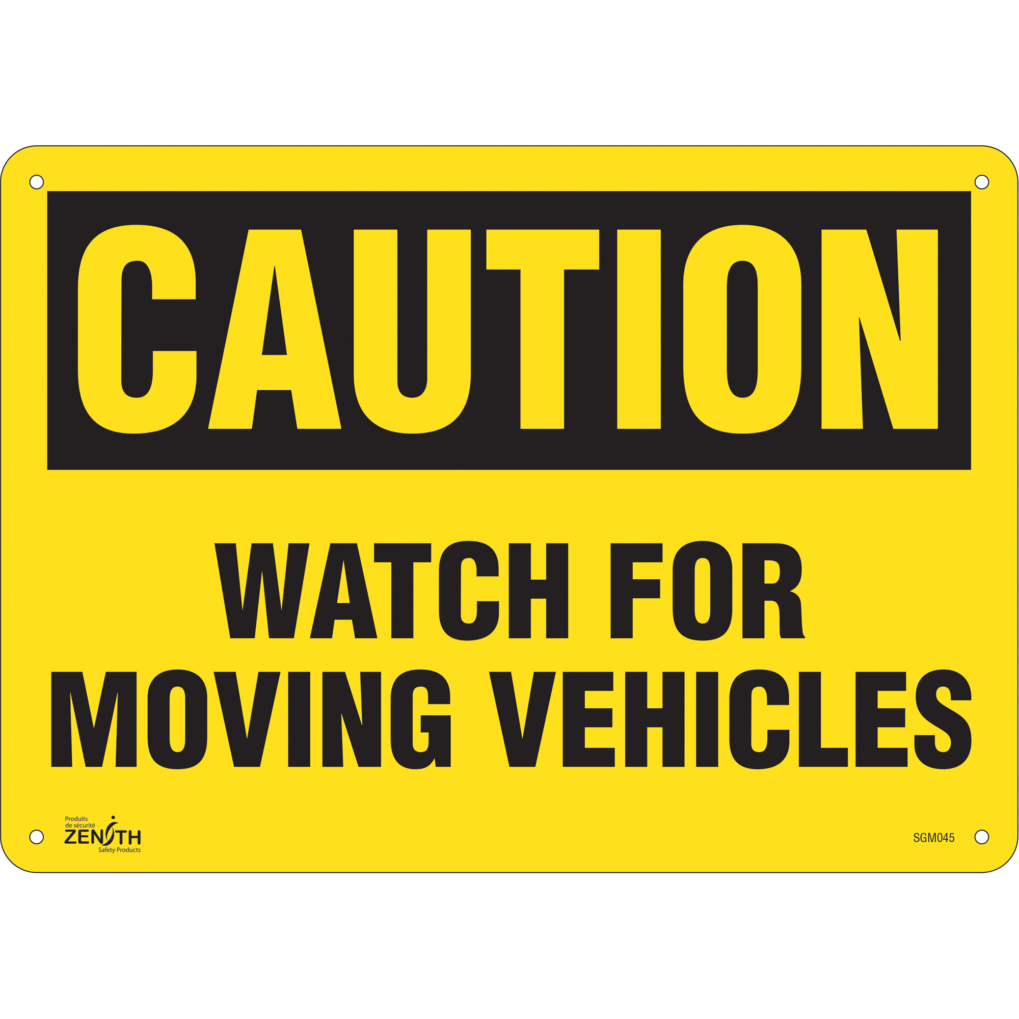 Enseigne «Watch For Moving Vehicles», 10" x 14", Aluminium, Anglais