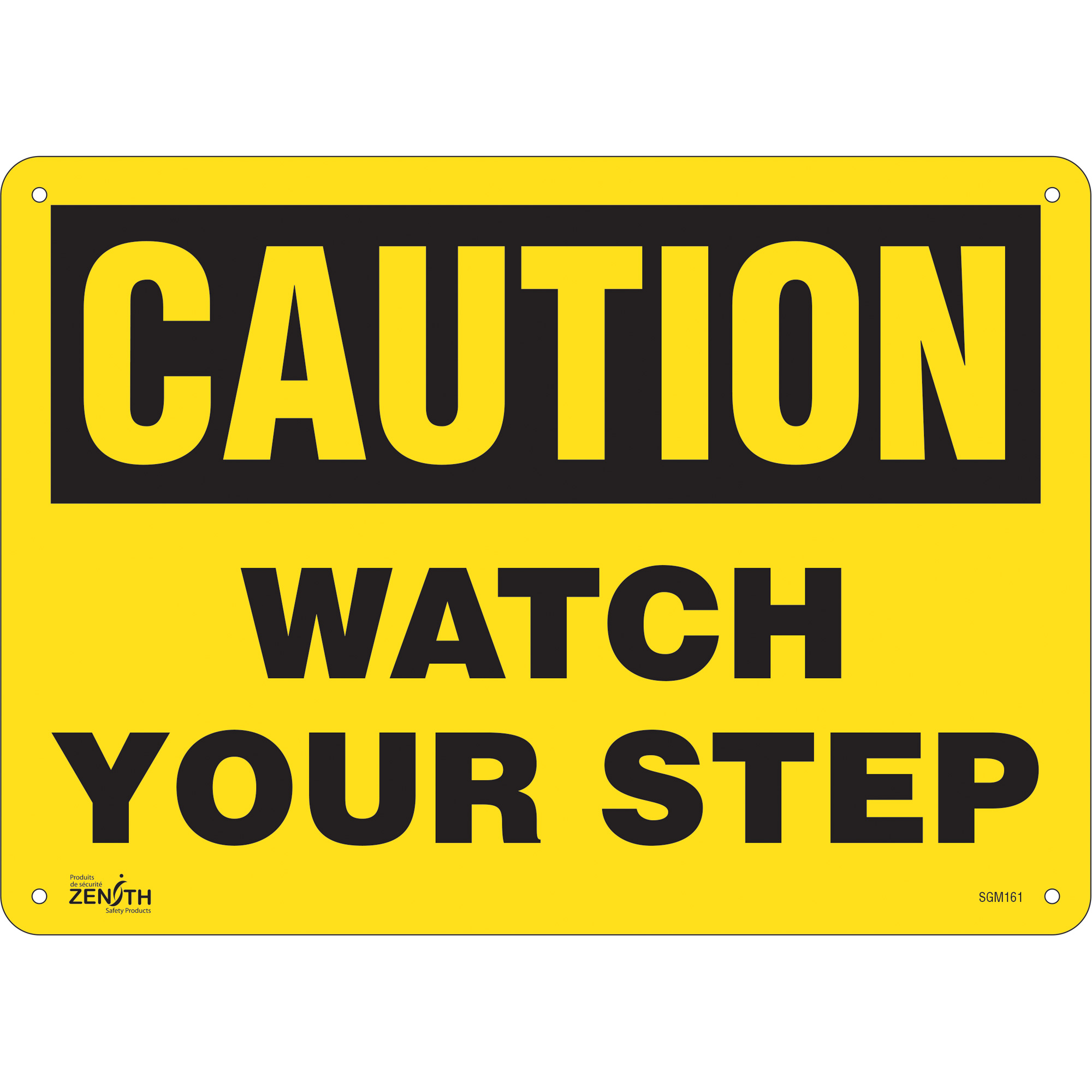 Enseigne «Watch Your Step», 10" x 14", Plastique, Anglais