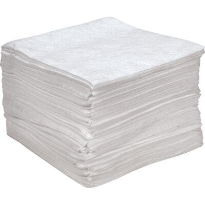Feuilles absorbantes antistatiques de première qualité, Huile seulement, 15" x 18", 25 gal. d'absorption